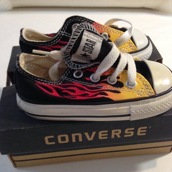 Kids Infant Flames Converse Chuck T All Star Oxford Sneaker - Picture 6 of 8